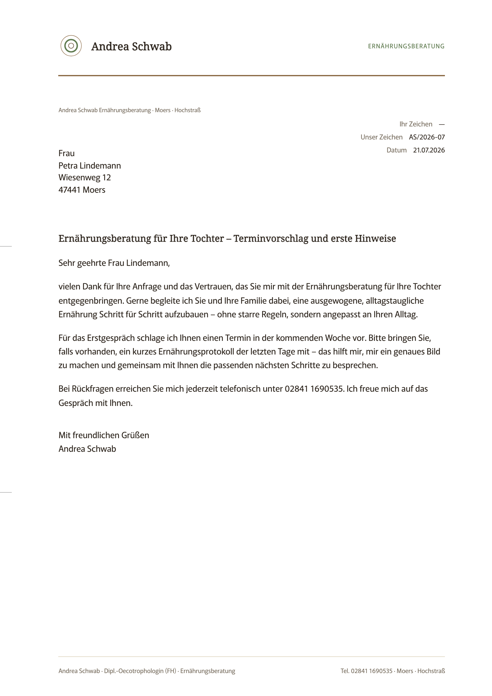 Vorschau Briefvorlage Konzept Jahresring